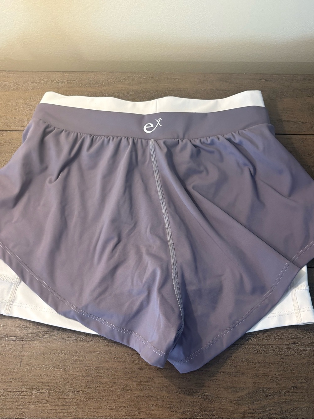 Lavender Athletic Shorts with White Waistband